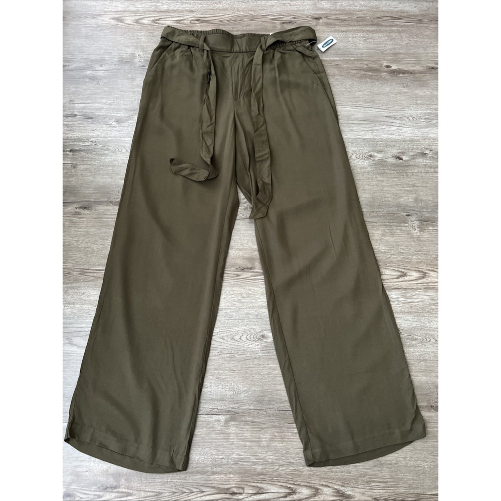 Old Navy Belted Wide Leg Soft Pants Full Length Womens Medium New